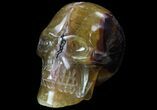 Carved, Rainbow Fluorite Skull - Argentina #78639-1